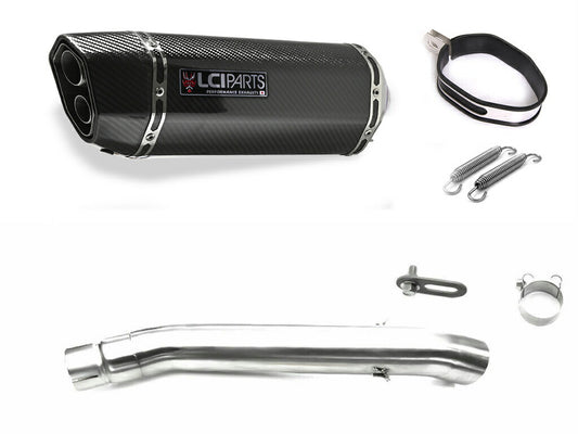 スズキ バンディット250 BANDIT250 GJ77A LCIPARTS ツインエンド　カーボン スリップオンマフラー