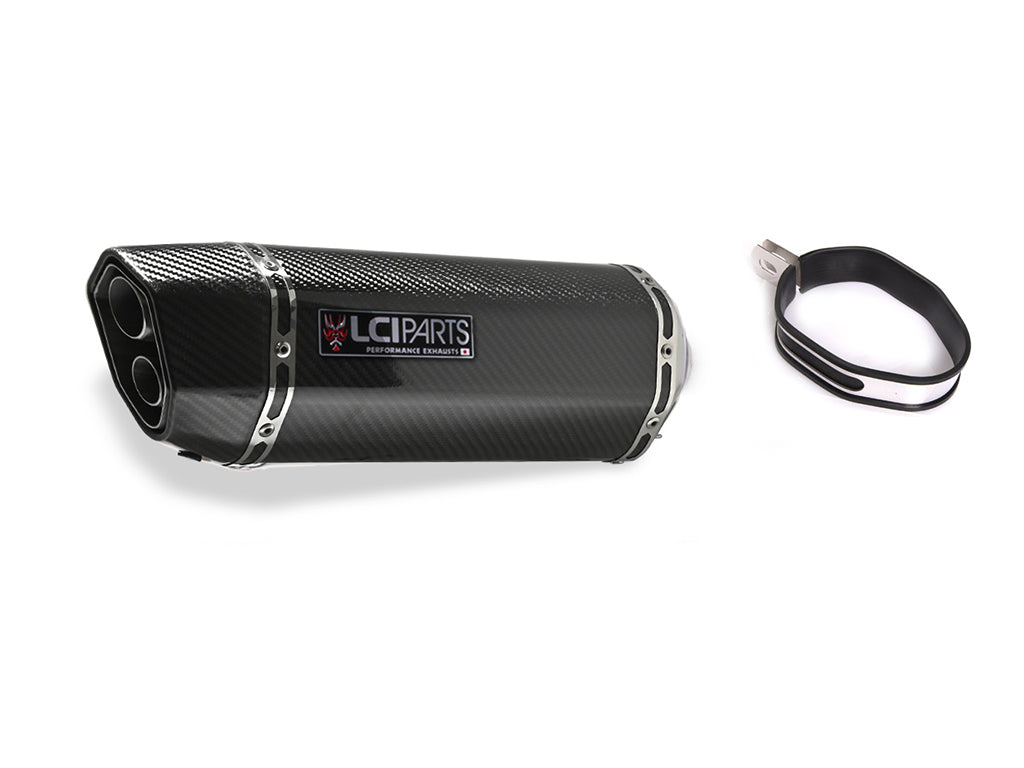 汎用　LCIPARTS　ツインエンド　カーボンマフラー　差込径54.0mm